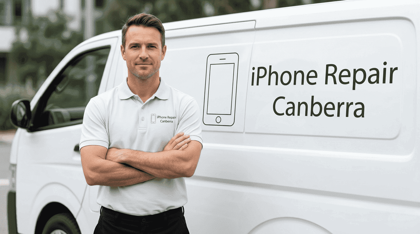 iPhone Repair Canberra mobile technician with branded van